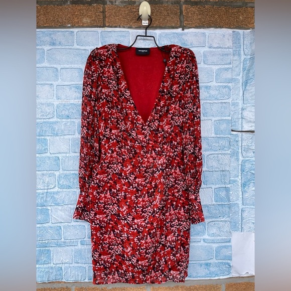 THE KOOPLES FLOWING RED DRESS WITH FLORAL MOTIF SIZE 0 - Picture 2 of 16